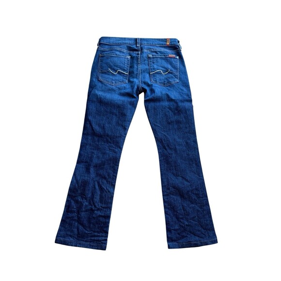 7 For All Mankind Jeans Womens W28 Dark Blue Bootcut Stretch Designer Denim - Picture 13 of 16